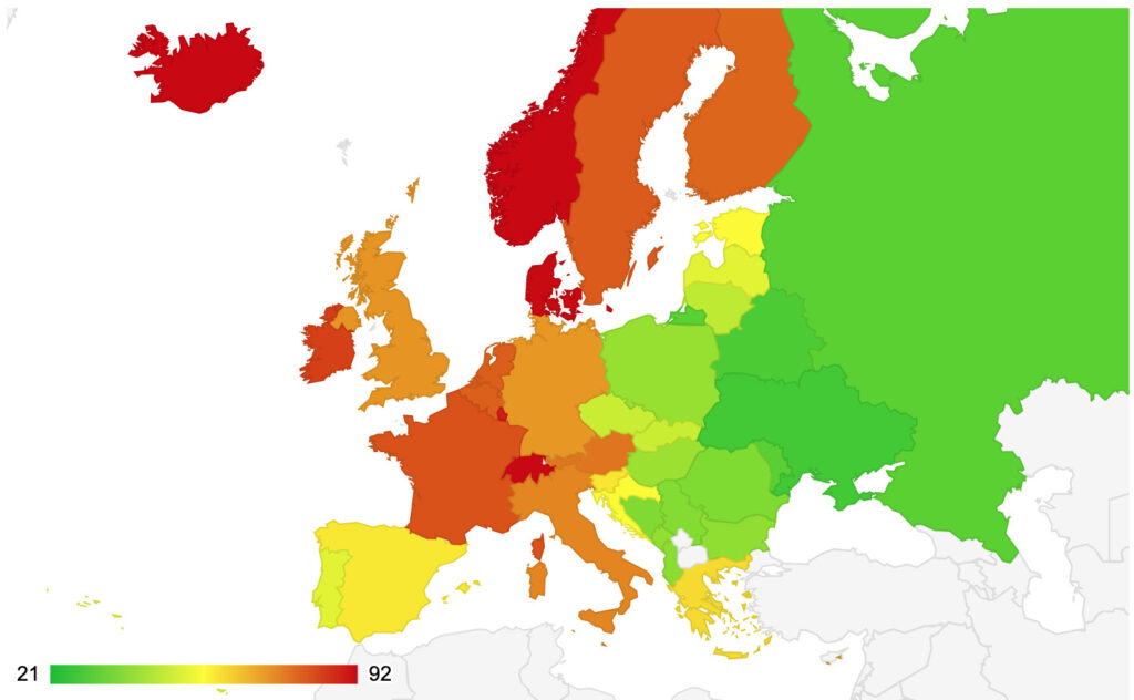 物価が安い国ランキング（ヨーロッパ大陸）